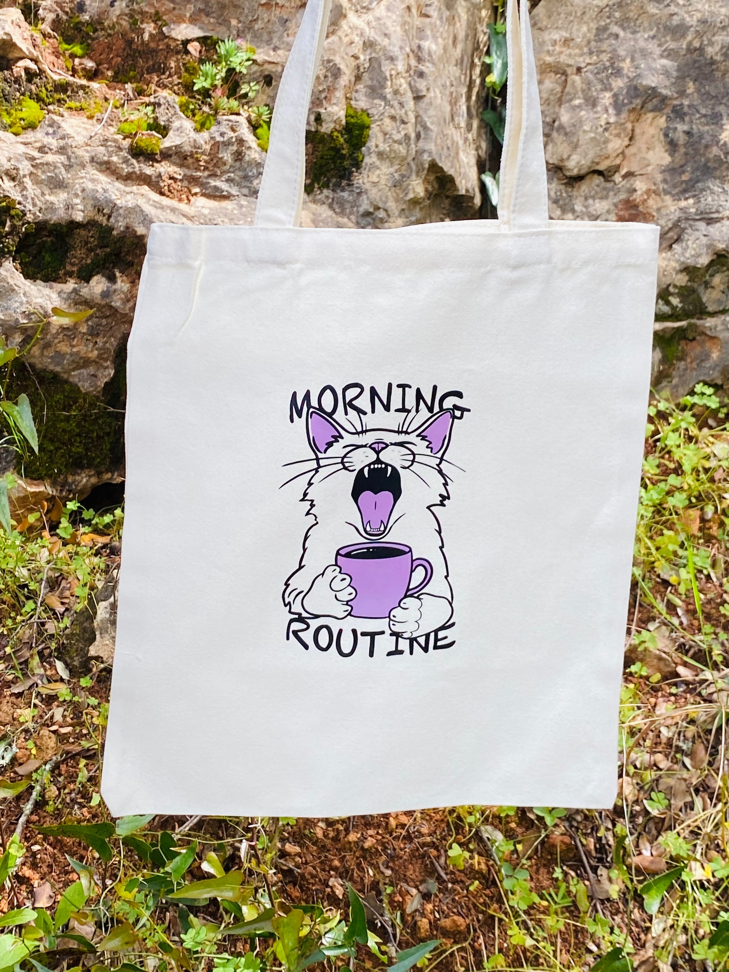 Tote bag Morning Routine - white