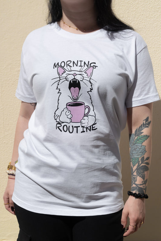 T-shirt Morning Routine unisex white