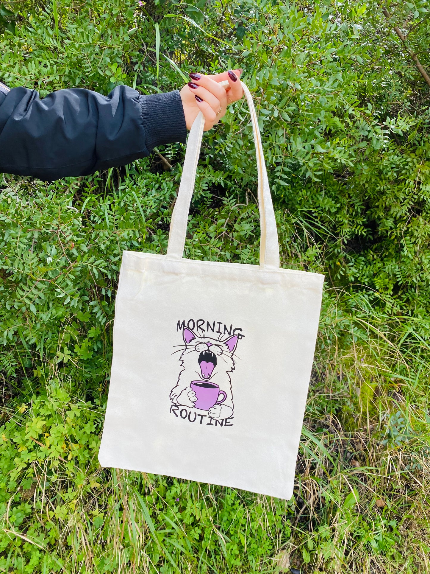 Tote bag Morning Routine - white