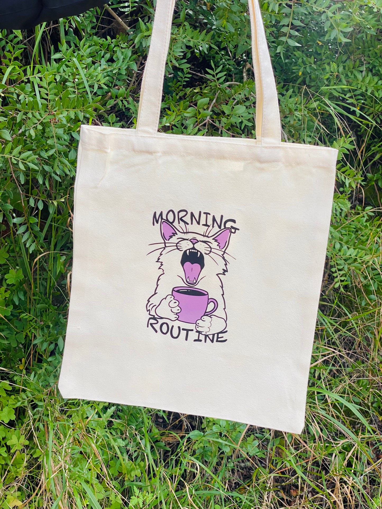 Tote bag Morning Routine - white