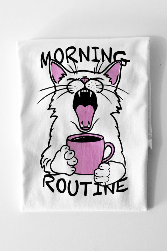 T-shirt Morning Routine unisex white