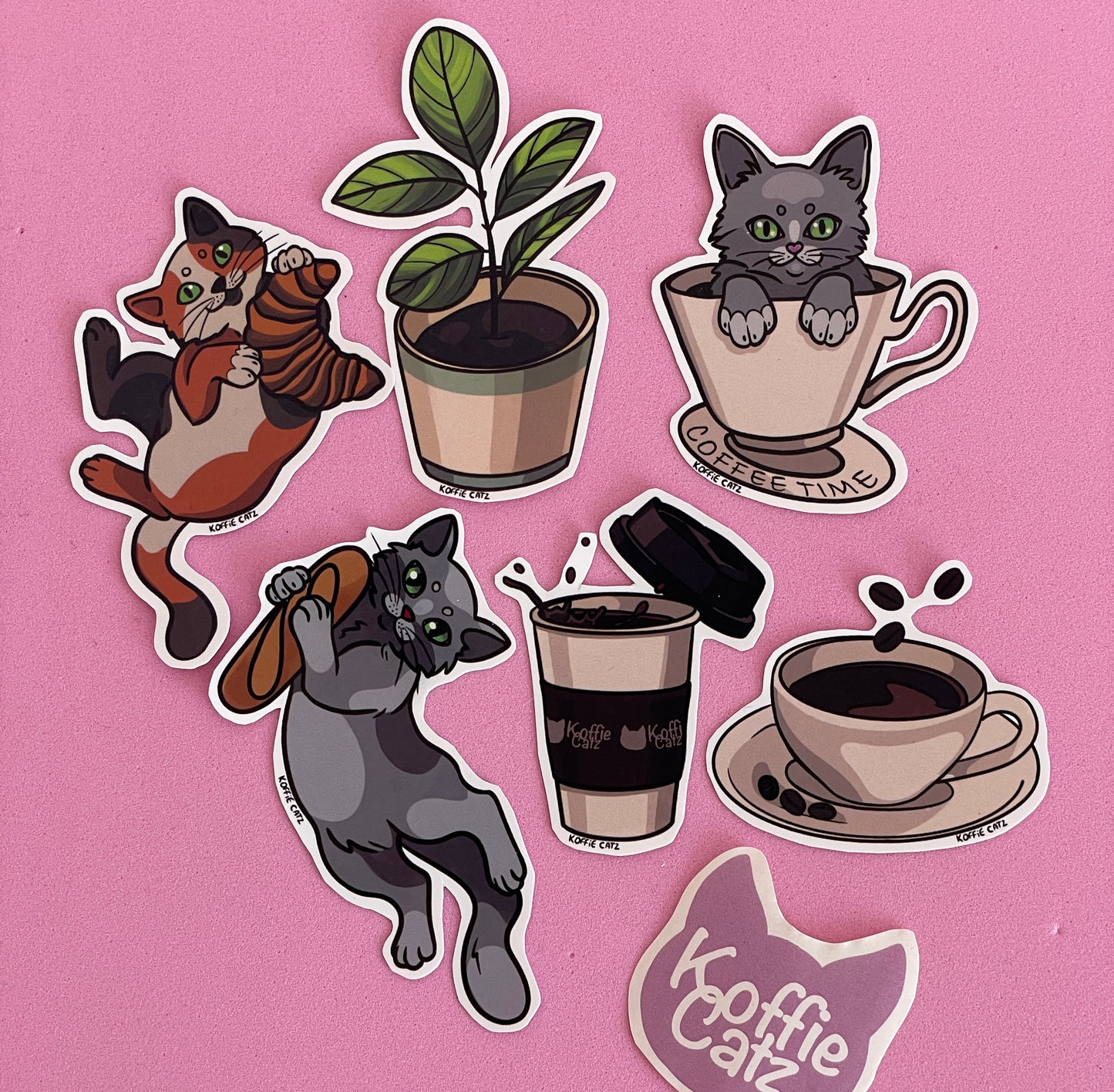 Cat stickers in sets multiple variants