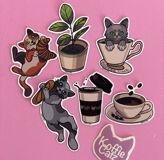 Cat stickers in sets multiple variants