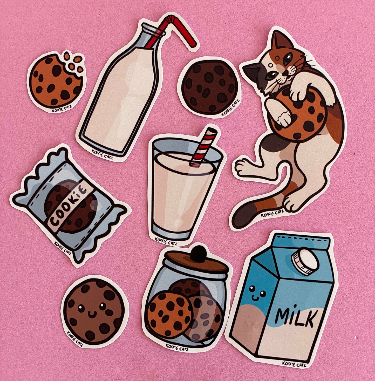 Cat stickers in sets multiple variants