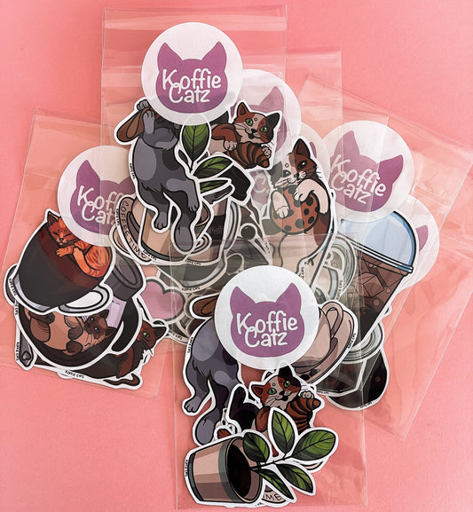 Cat stickers in sets multiple variants